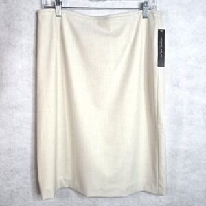 NWT ANTONIO MELANI SKIRT DUNE IVORY WOMENS SIZE 10 PENCIL SKIRT